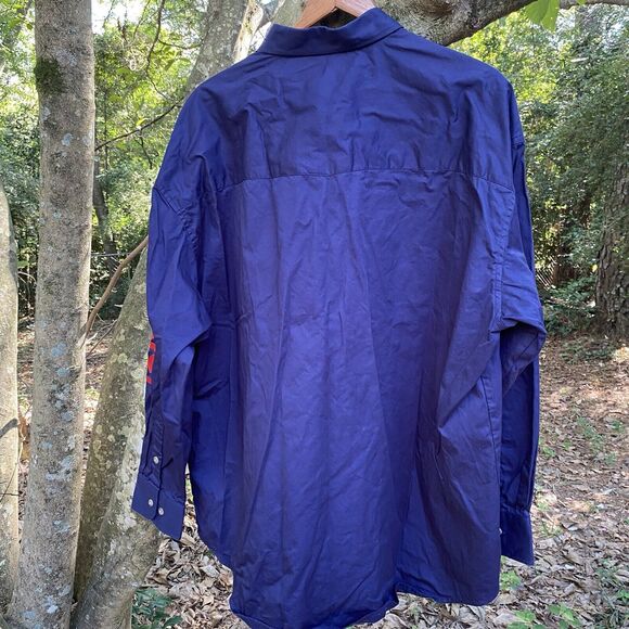 Vintage Wrangler Button Up Western Shirt USA Flag Mens Size XXL 2XL Cotton - Picture 4 of 7